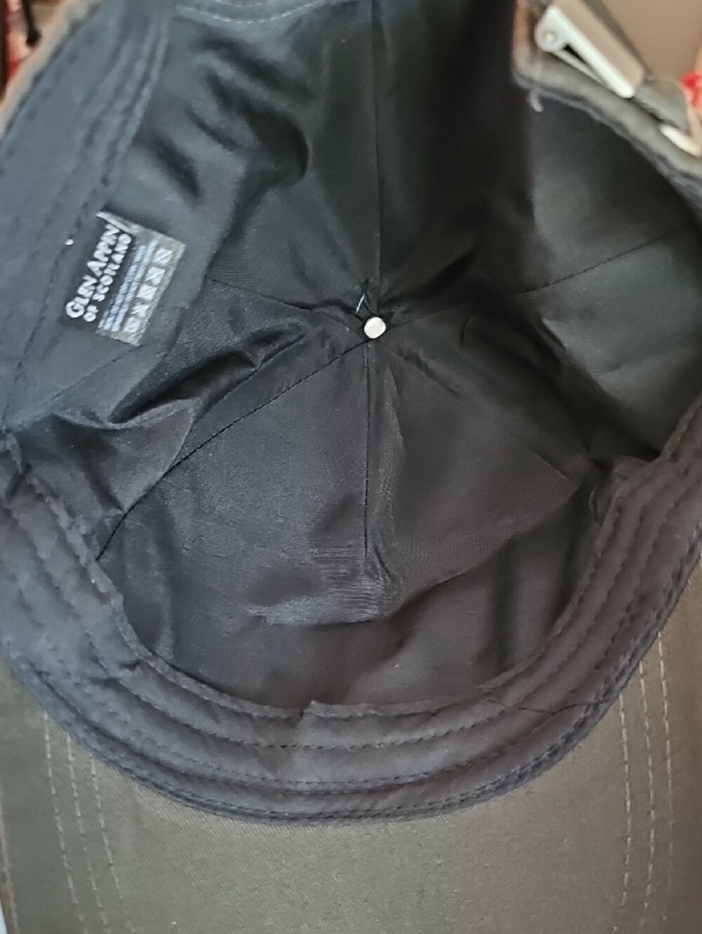 Harris Tweed Plaid Front Baseball Cap - Brown/Green - Picture 8 of 8